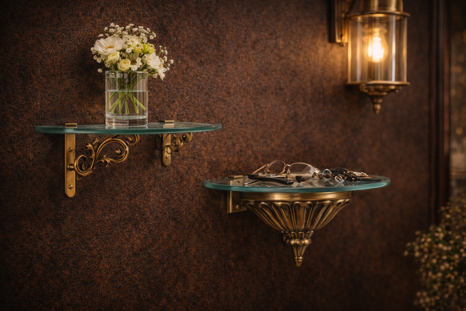 Heavy duty brass brackets for furniture and support