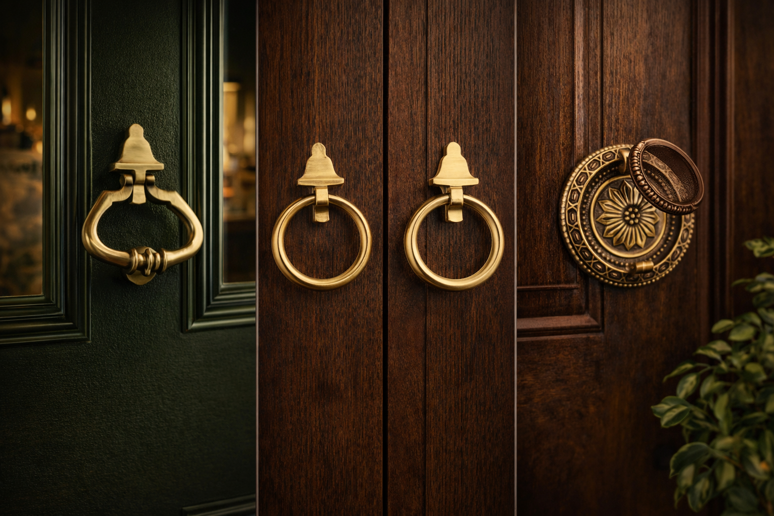 Brass door knockers for main entrance doors