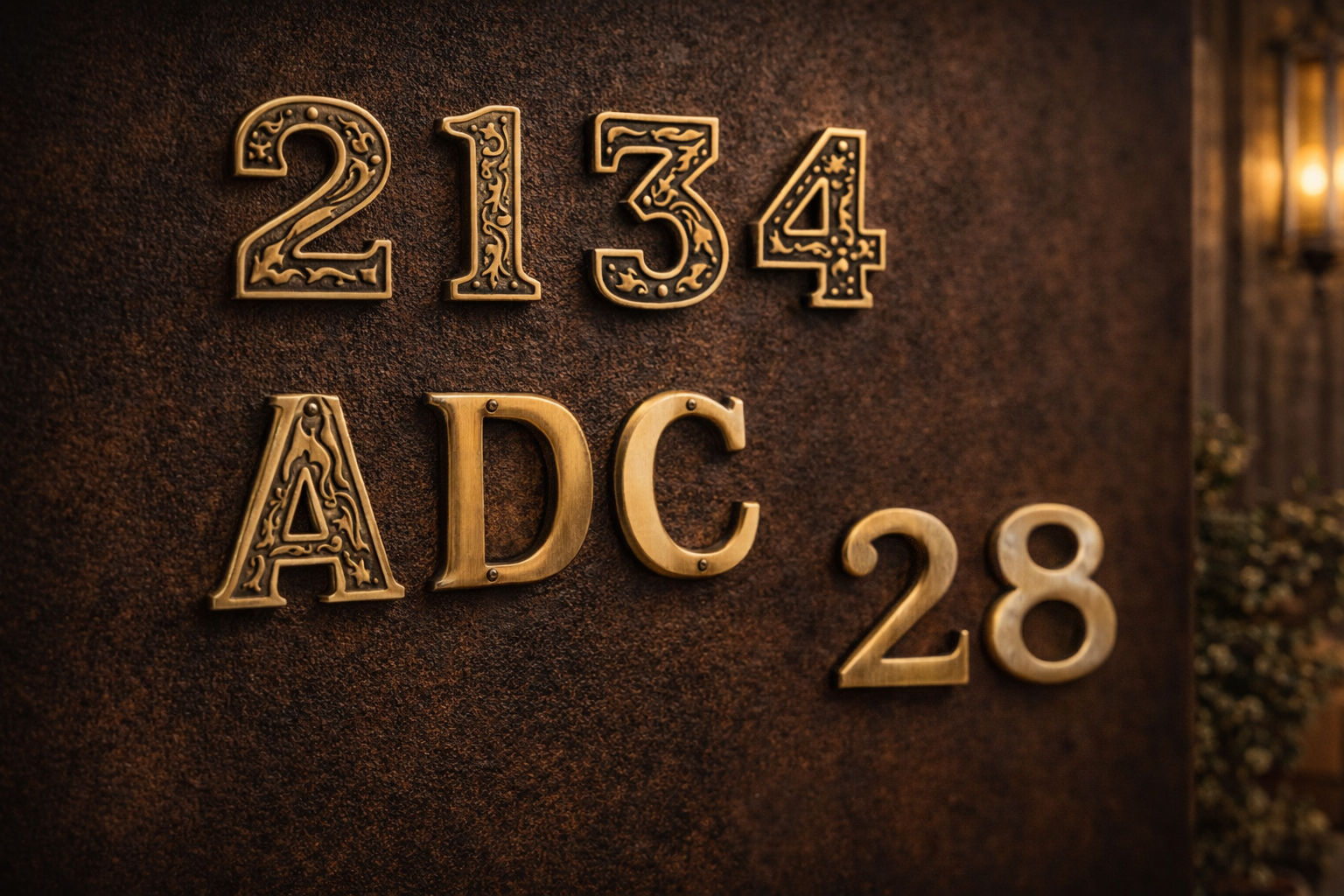 Brass house numbers and signage plates