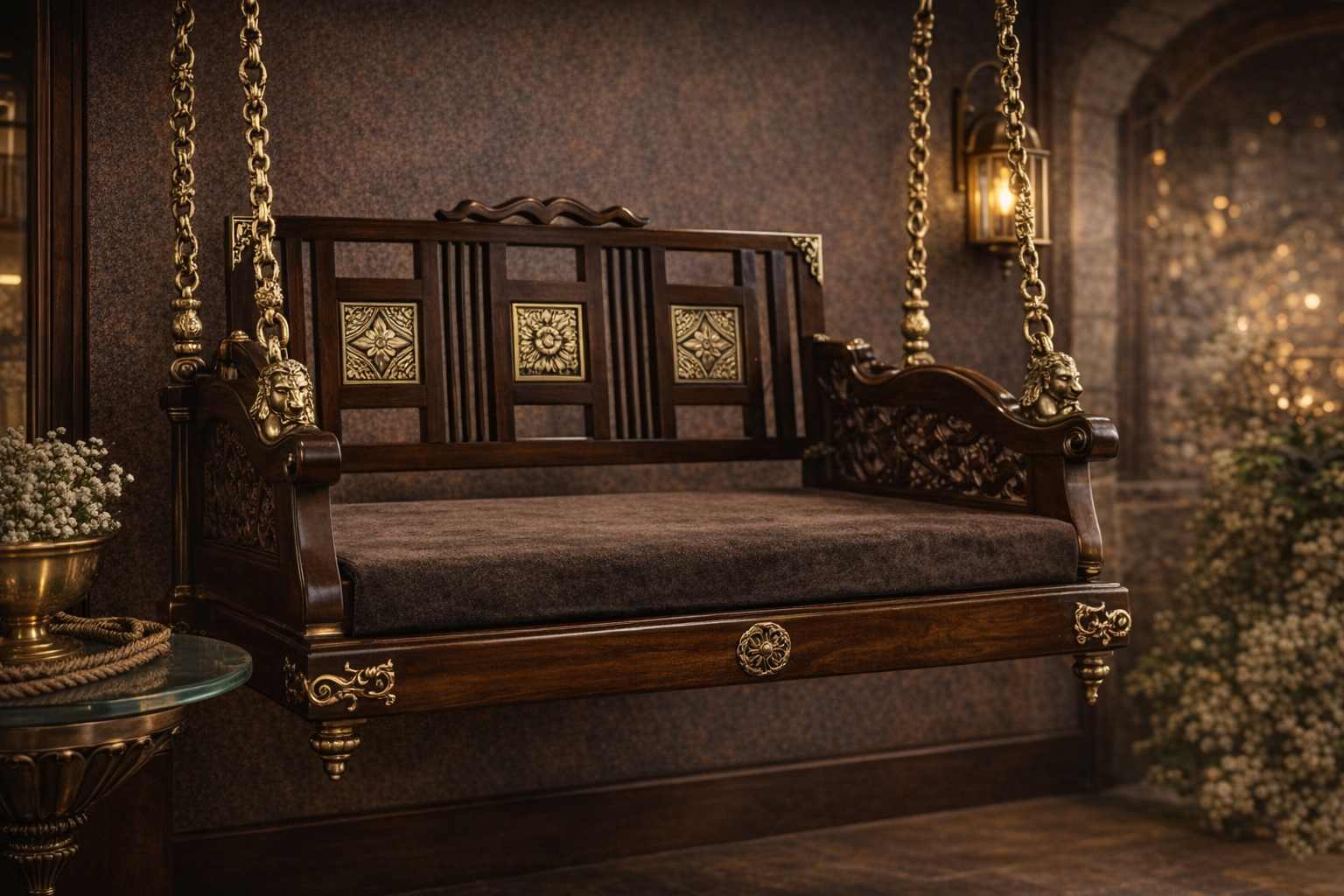 Brass jhula swing for home decor