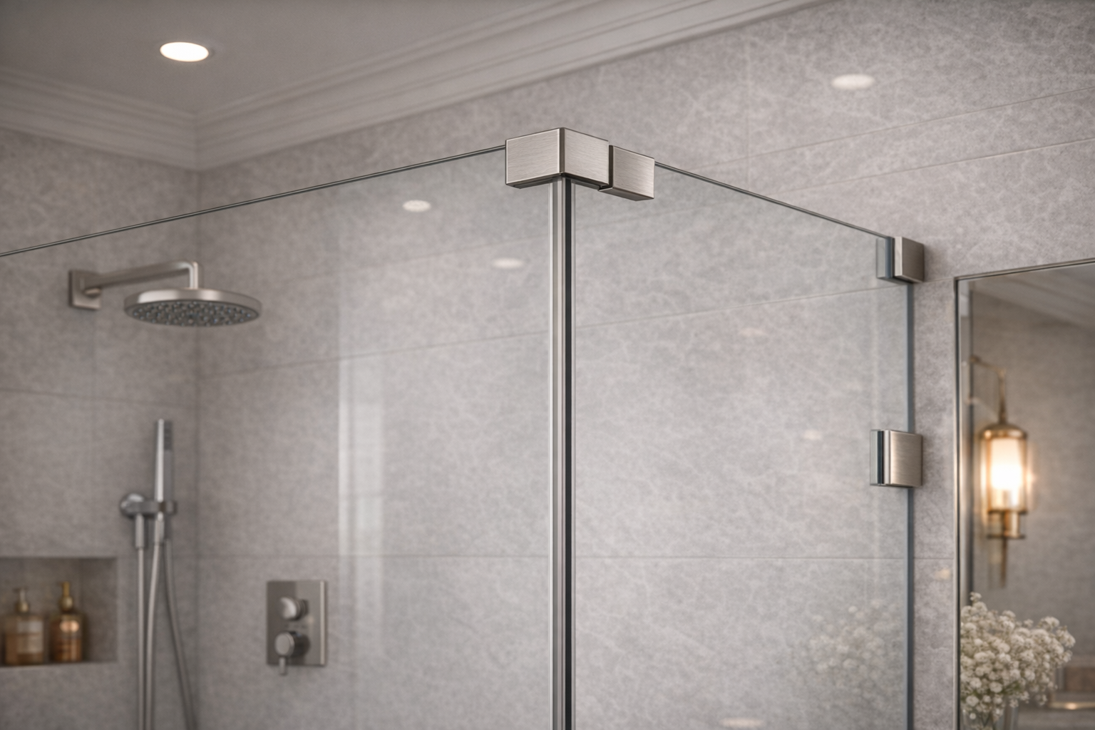 Glass fittings and hardware for doors and partitions
